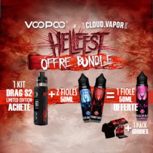 Bundle Kit Drag S2 Limited Edition Voopoo + 3 x 50ml Liquide Hellfest par Cloud Vapor